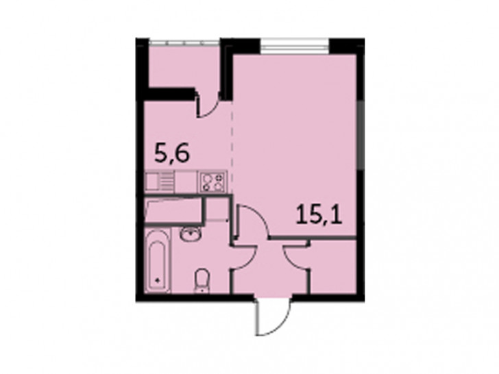 Студия 30.5 м²